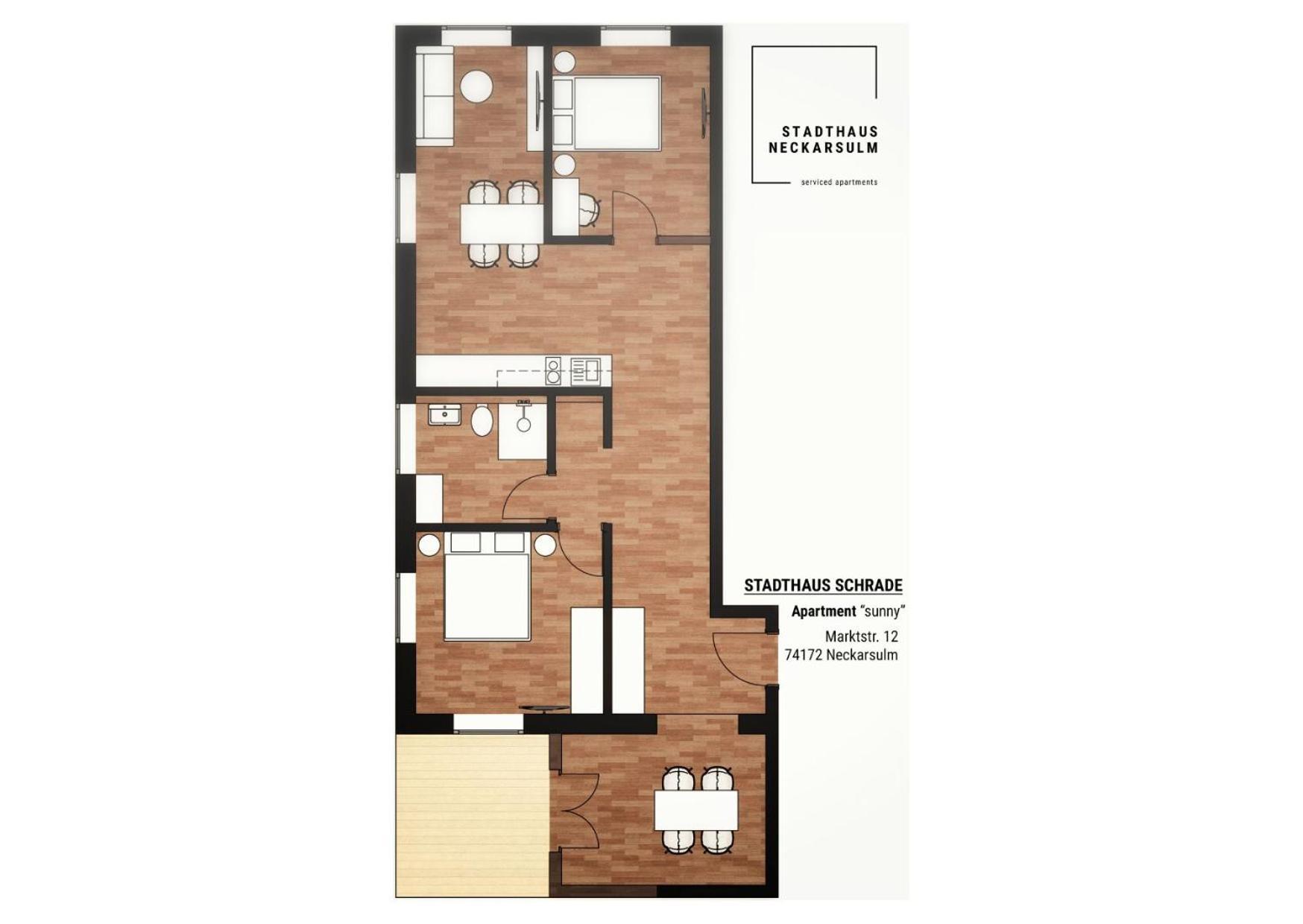 Stadthaus Neckarsulm Serviced Apartments - Stadthaus Schrade Eksteriør billede